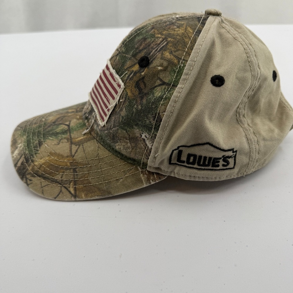 Dri-Duck Baseball Hat Men OSFM Camo Realtree American Flag Lowe's Distressed - Picture 3 of 8